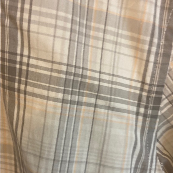 Alfani Gray and Light Orange Plaid Casual Shirt - Picture 4 of 5